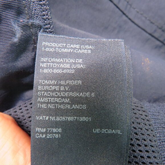 Tommy Hilfiger Jacket Mens Size Large Blue Full Zip Vintage Spellout Hidden Hood - Picture 12 of 12